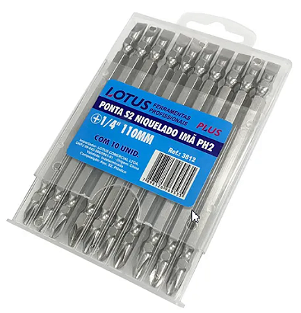 PONTA S2 NIQ IMÃ PH2+1/4 110MM C/10