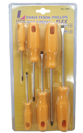 JOGO CHAVE FENDA/PHILLIPS C/6 FLEX