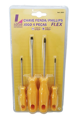 Jogo Chave Fenda/Phillips C/4 Flex