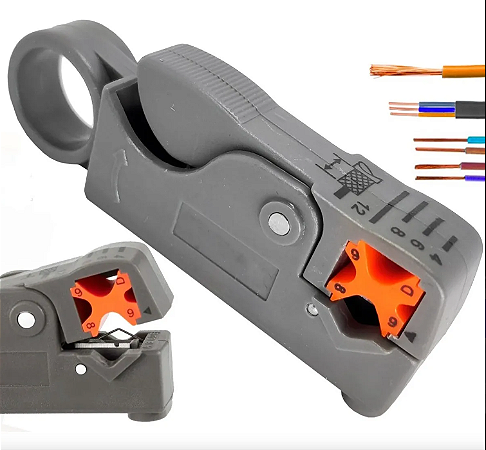 Alicate Decapador It-Blue para Cabo Coaxial RG58 RG59 RG62/6/3C/4C Cinza e Laranja