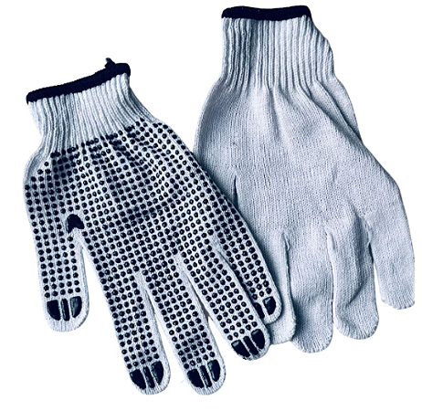 PAR DE LUVAS DE ALGODÃO COM PALMA PIGMENTADA