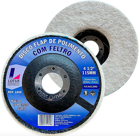 DISCO POLIMENTO 115MM COM FELTRO