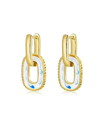 Brinco Caldera Banhado a Ouro com Resina