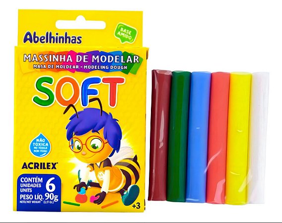 Massinha De Modelar Criativa 6 Rolos Coloridos