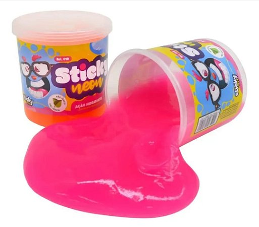 Pote Geleca Slime Neon Infantil Sticky