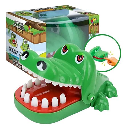 Jacaré Dentista Brinquedo Para Morder Dedo Verde