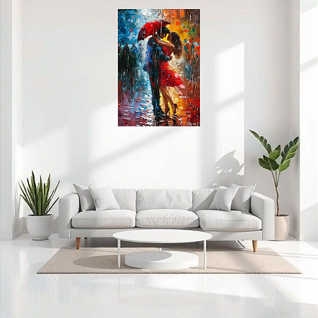 Quadro Decorativo Abstrato Casal Colorido