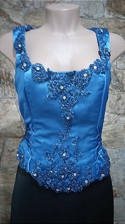 Corpete Bordado Azul