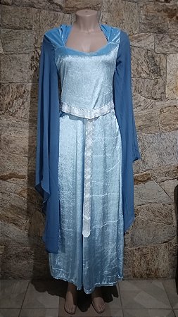 Vestido Medieval em Veludo e Chiffon