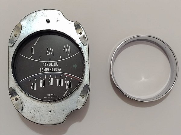 MARCADOR ORIGINAL DE COMBUSTIVEL E TEMPERATURA AERO WILLYS/ITAMARATY 1963 EM DIANTE