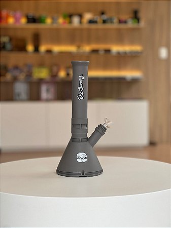 Bong Silicone Supreme Dab com Slick para Óleo + Pinça Cinza