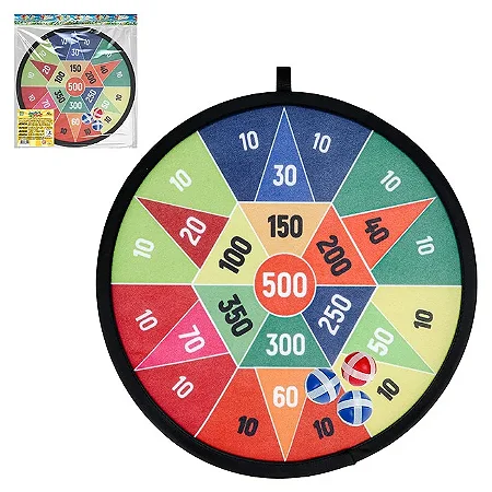 Jogo de dardo com bolinha de velcro e alvo 38cm