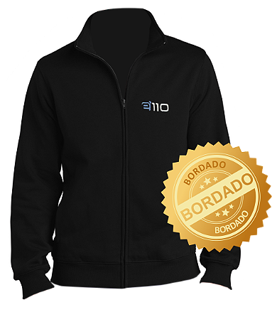 Blusa Jaqueta Com Ziper Bordada Personalizada Com Logo