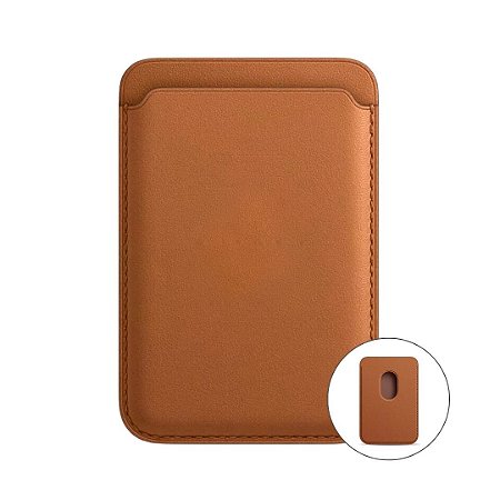 Porta Cartão com MagSafe Magnético para iPhone Cor:Marrom