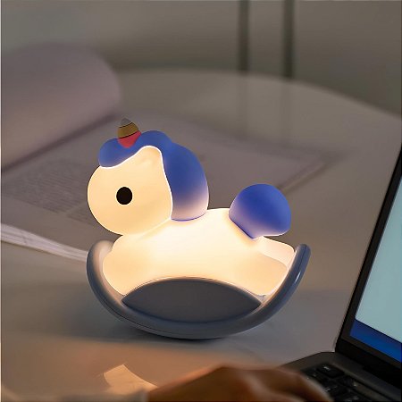 Luminária Infantil Abajur LED Siliconado Unicórnio LE-5852
