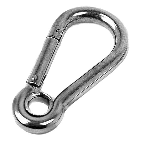 MOSQUETAO C/ OLHAL 4X40MM EM ACO INOX, - 656