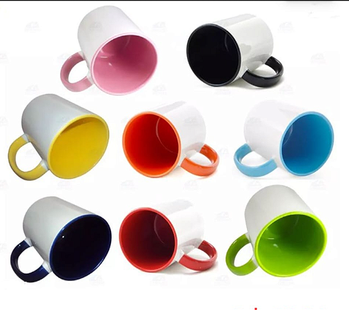 Caneca Personalizada Alça Colorida | Louça