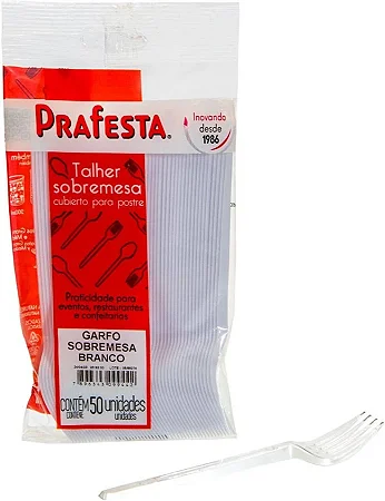 GARFO BRANCO PARA REFEIÇAO 50 UNID