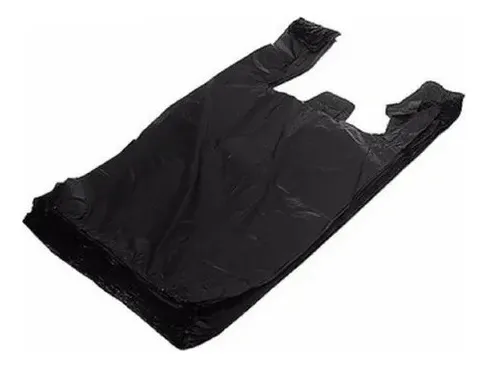 SACOLA PLASTICA RECICLADA PRETO  35X45
