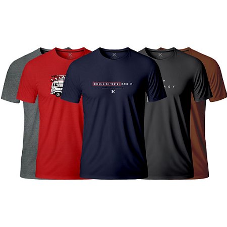 Kit atacado C/5 camisetas Multimarcas Estampada envia variadas sem repetir