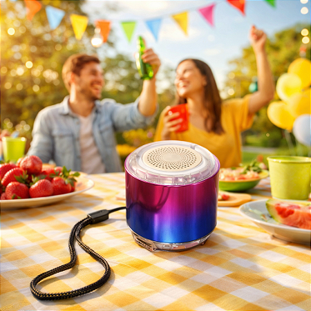 Mini Caixa de Som Portatil - Rainbow