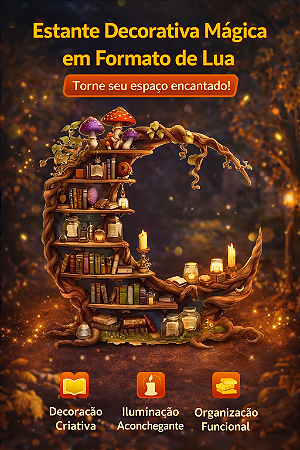 Estante Decorativa em Formato de Lua – Organização e Decoração