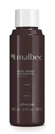 Refil Desodorante Body Spray Malbec O Boticário 100 Ml