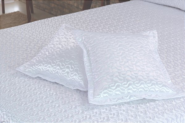 Kit de Colcha Cobre leito Athena Casal Queen 05 peças Branco