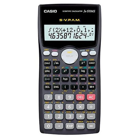 Calculadora Científica Casio FX-570MS com 401 Funções - Azul Escuro/Preto