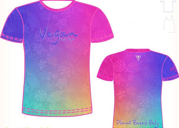 Camiseta degrade pink com azul Vegan Life Style 2020