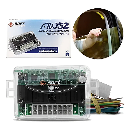 Módulo de Vidro Elétrico Soft AW 52 Antiesmagamento com Bluetooth