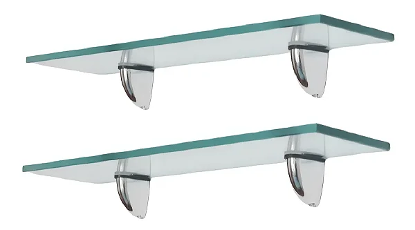 Prateleira De Vidro Para Banheiro 60 X 15 Bico Tucano Com 2