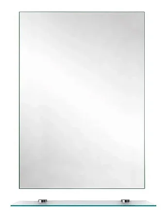 Espelho 50x40cm C/ Kit Instalação + Prateleira De Moldura Sem Moldura