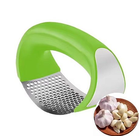 Amassador de Alho Manual em Aço Inox Triturador de Alho Resistente Fácil de Limpar