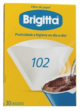 Filtro de Papel Brigitta 102 Kit com 30 Unidades Café Coado Alta Qualidade
