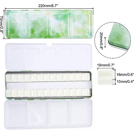 Paleta de aquarela vazia em metal para 26 pastilhas