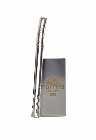 Copo quadrado + Bomba Premium Farms Cor: Cromados
