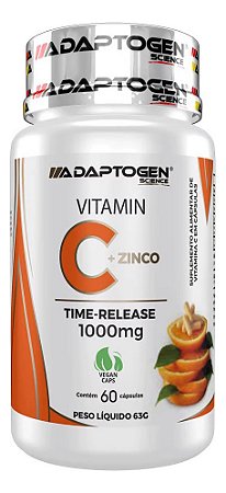 Vitamina C 1000mg 60 Caps - Adaptogen Science Sabor Sem sabor