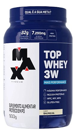 Top Whey 3w Mais Performance 900g Max Titanium