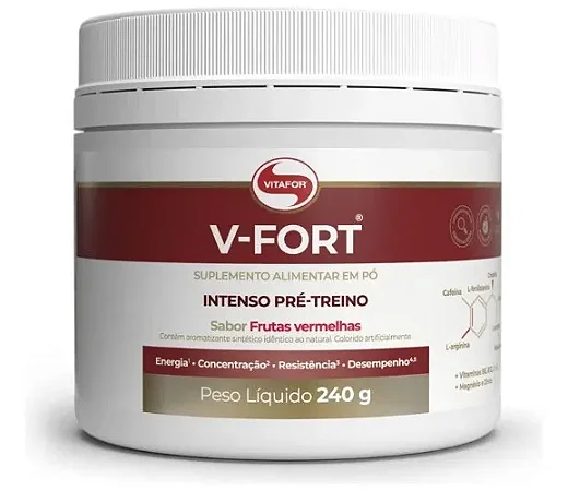 Suplemento V-fort Pré-treino Frutas Vermelhas 240g Vitafor
