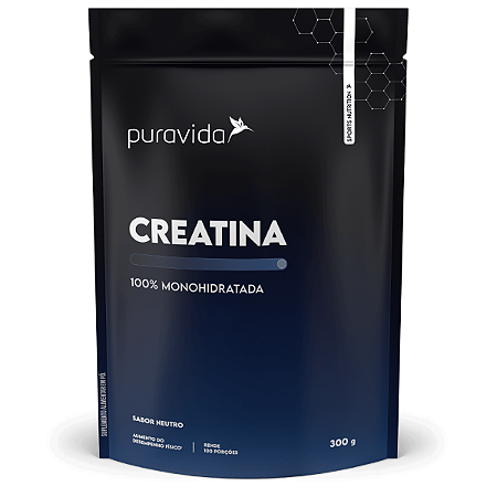 Creatina Puravida 300g 100% Monohidratada Sabor Neutro