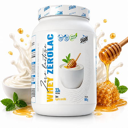 Shark Pro Whey ZeroLac 900g Iogurte com Mel - Linha Clinic