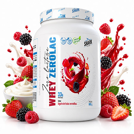 Shark Pro Whey ZeroLac 900g Iogurte com Frutas Vermelhas - Linha Clinic