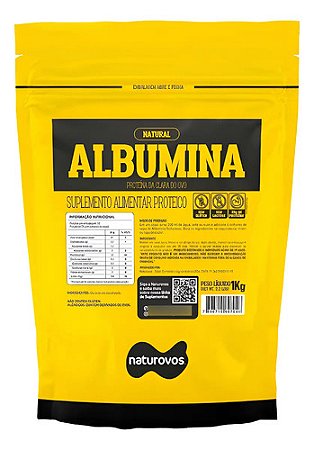Albumina Naturovos Proteína Da Clara De Ovo (1kg) Sem Sabor Natural