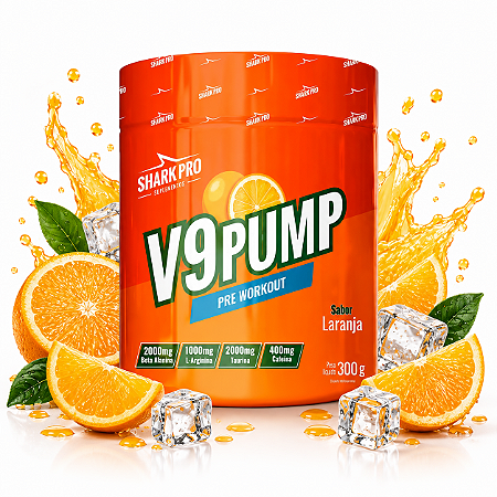 SHARK PRO V9 PUMP PRÉ-TREINO 300G REFRIGERANTE LARANJA