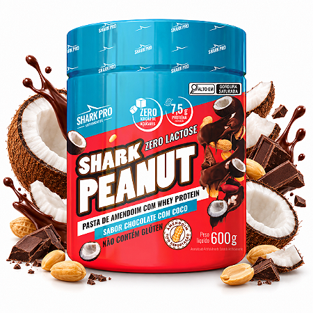 SHARK PRO PASTA DE AMENDOIM 600G CHOCOLATE C/ COCO