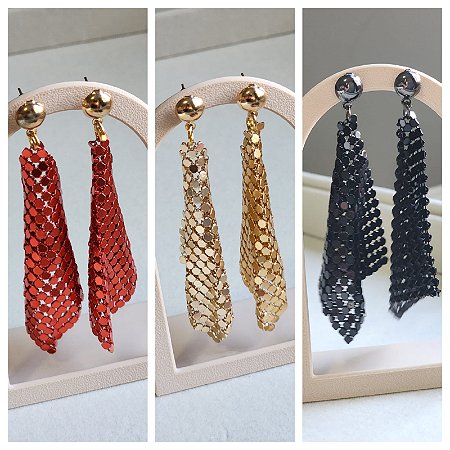 Brinco Malha Metal Tapetinho Brilhante