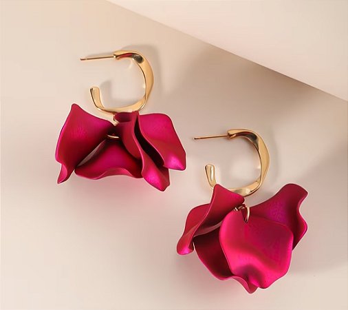 Brinco Dahlia | Pink e Dourado