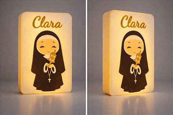 Luminária retangular c/ suporte para 3 pilhas