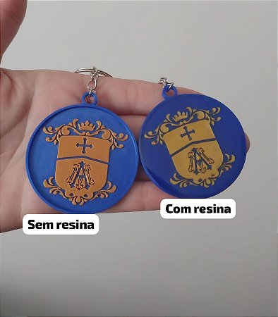 Chaveiro redondo com resina